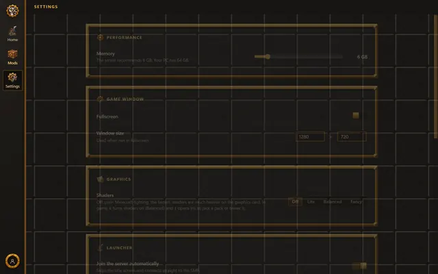 The launcher: Settings
